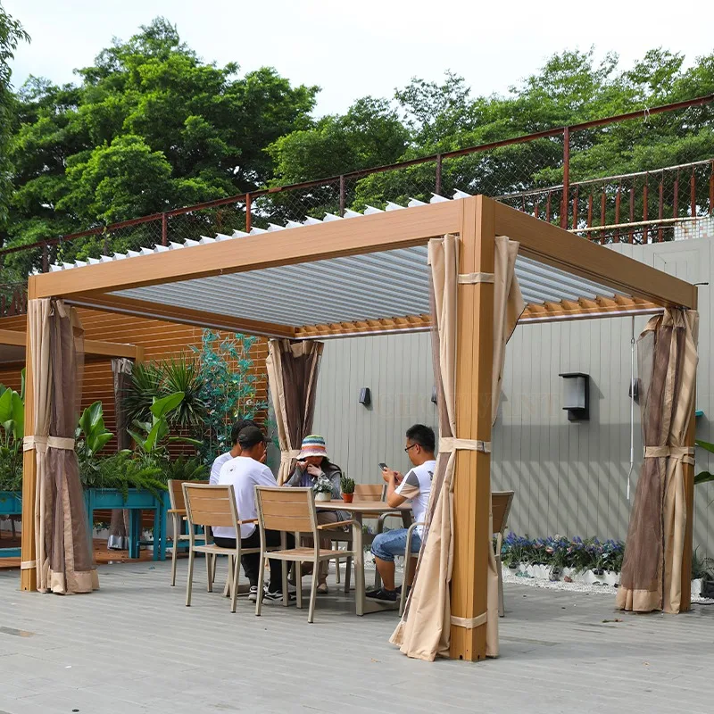 

Aluminum Waterproof Sunshade Pergola Canopy for Outdoor for Restaurant Balcony and Room Awning Summerhouses
