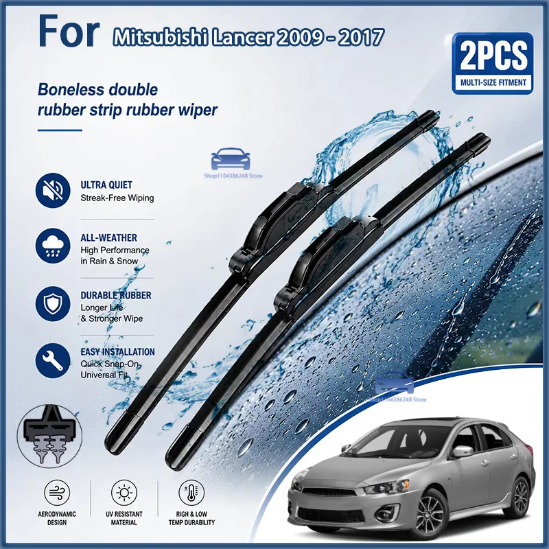 

Front Hybrid Wiper Blades For Mitsubishi Lancer 2009 - 2017 Windshield Windscreen Window Rain Brushes 24"+16" Modification Parts