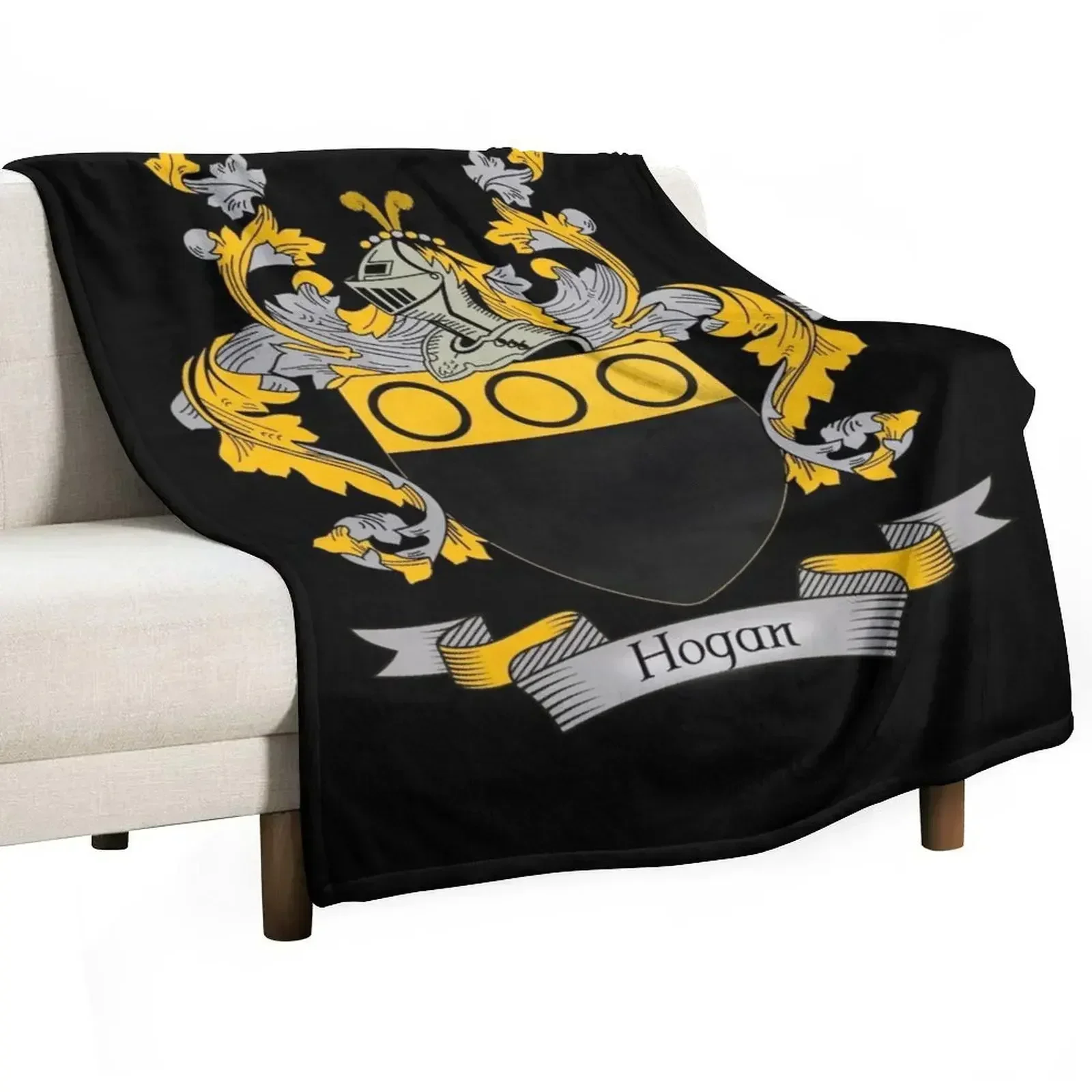 

Hogan Coat of Arms Hogan Family Crest Throw Blanket Cozy Warm Blanket for Bed Room Decor