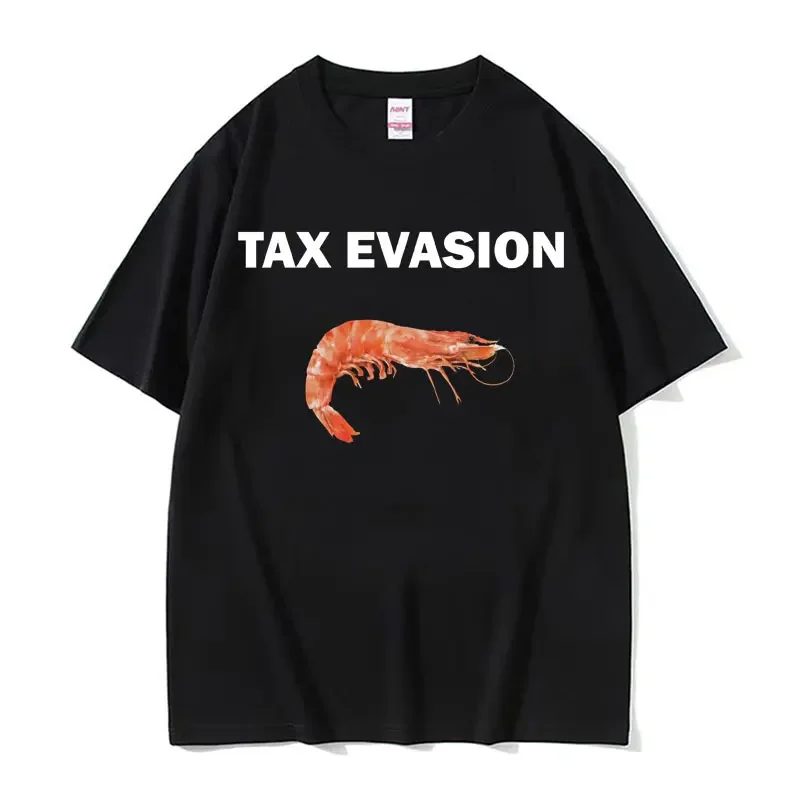 Tax Evasion Humor Tshirt Funny Prawns Meme Graph T Shirts Men's Women Clothing Fashion Vintage Short Sve T Shirt Streetwear