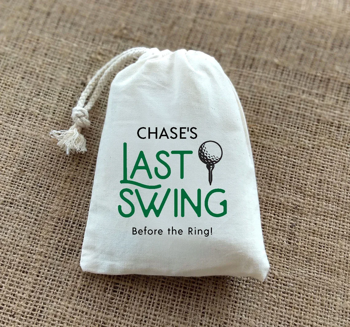 20 Bachelor Party Last Swing, Personalized Favor Bags, Bachelor Party Golf Trip, Bachelor Party Favors, Custom Golf Trip Favor B