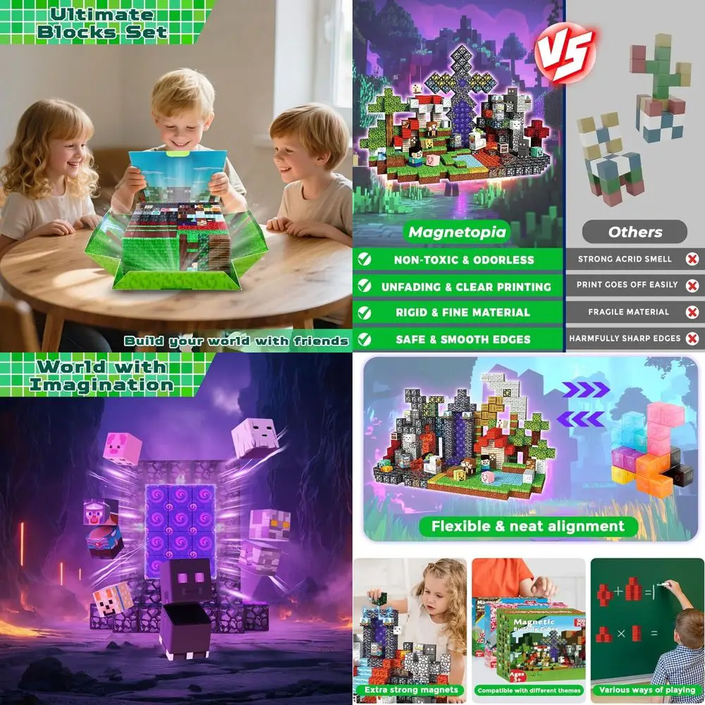 Magnetic Building Blocks Set - 500 Pieces, Educational Toys for Kids Ages 3+, Ideal Gift for Boys and Girls 4-12