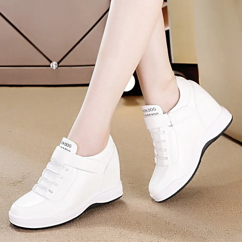 Comemore 2022 New Spring Autumn High Top Wedge Platform Sneakers Casual Hidden Heels Ladies Sneaker Women\'s Shoes Tennis Female