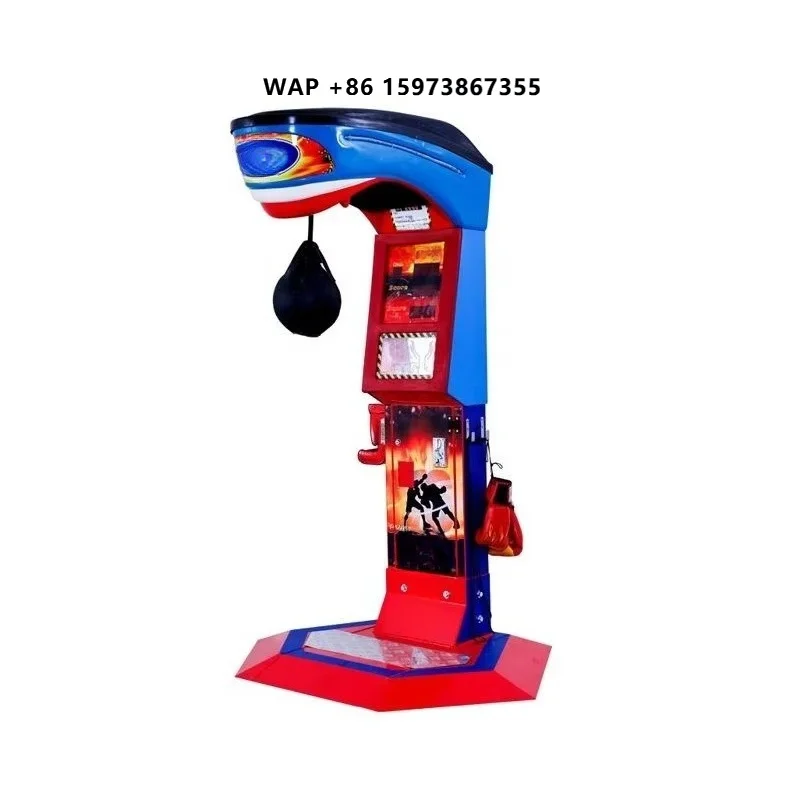 Dual-Payment Boxing Arcade Card/Coin Operated Punching Bag with Kick Matching & Training Modes Interactive Boxing Simulator