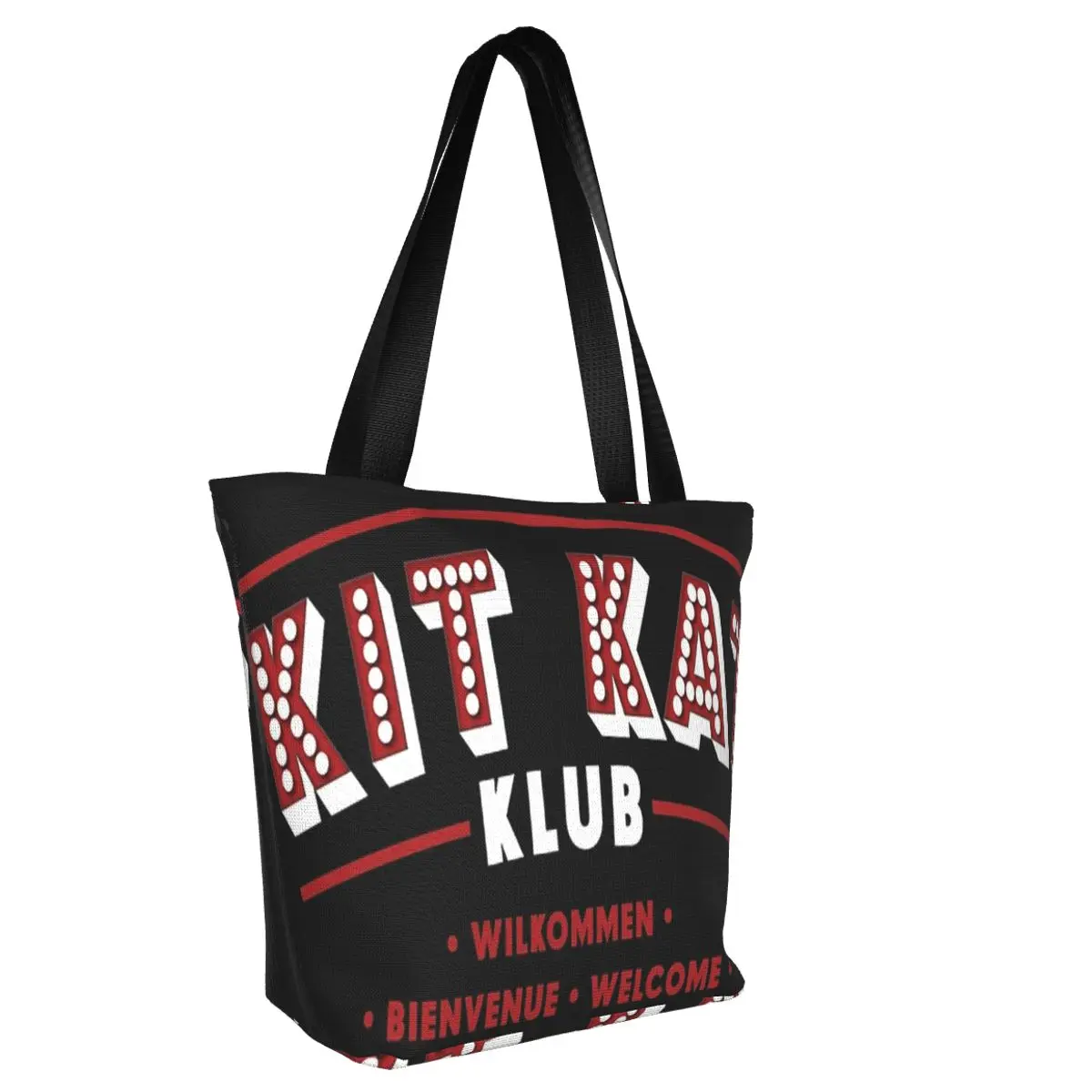 Kit Kat Club Casual Shoulder Tote Shopping Bag Lightweight Zip Pocket Bag For Fitness Christmas Present