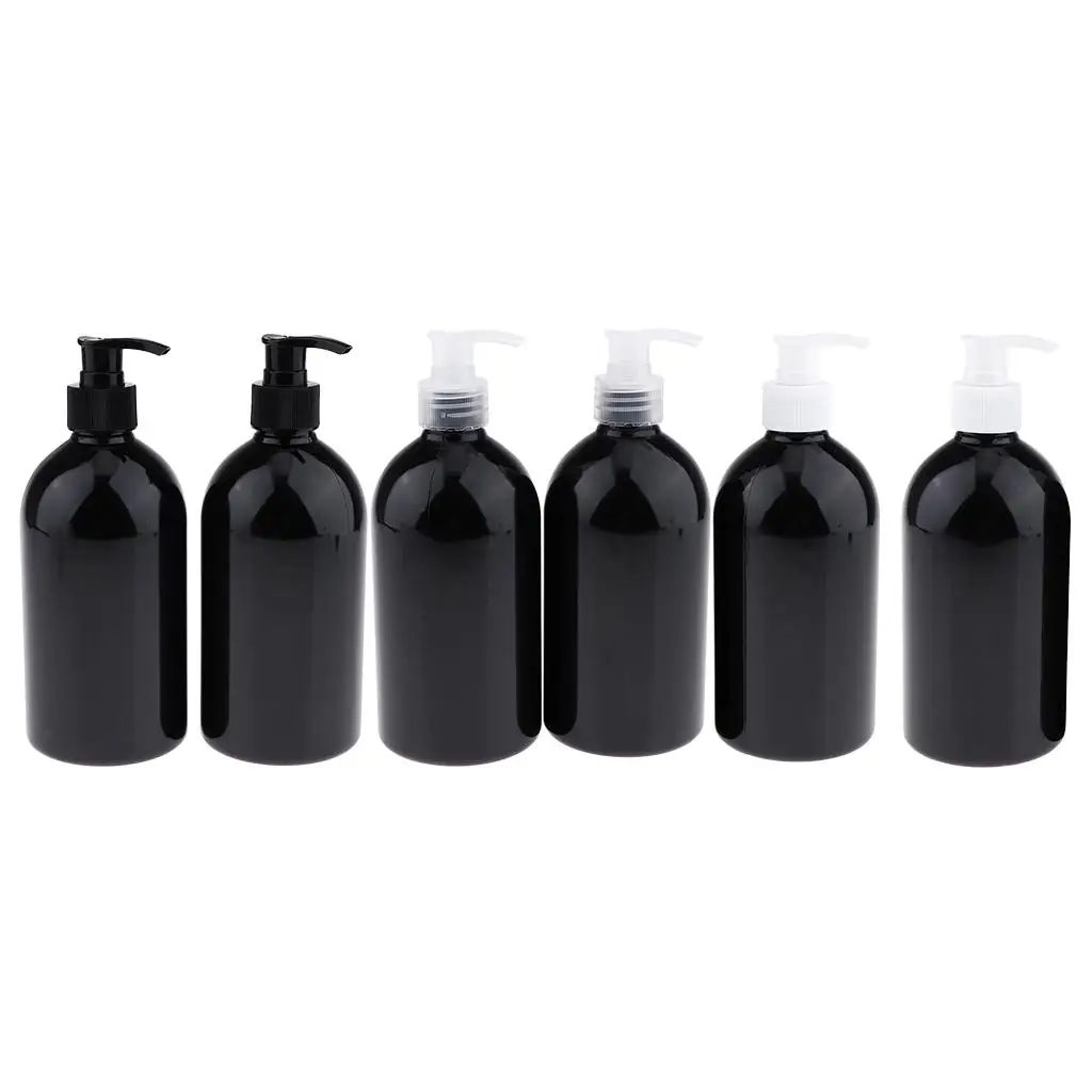 Set of 2 500ml Empty Reusable Pump Bottle Conditioner for & DIY Bathroom