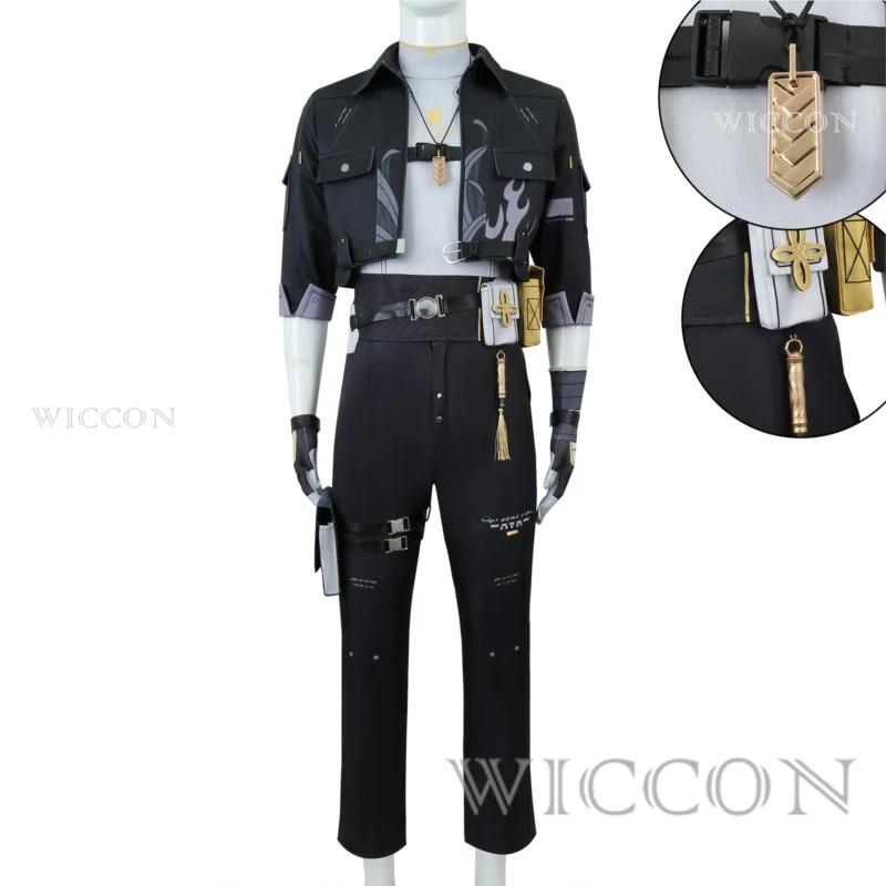 Wuthering Waves Rover disfraz de Cosplay, juego de peluca, uniforme masculino, personaje principal, resonador, fiesta de Halloween, accesorios para hombres y mujeres, XXXL