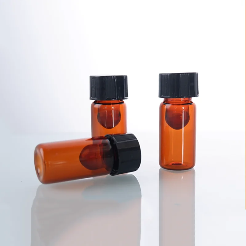 100PCS 0.5ml double-layered brown glass inner bottle sample filling bottle light-proof storage bottle