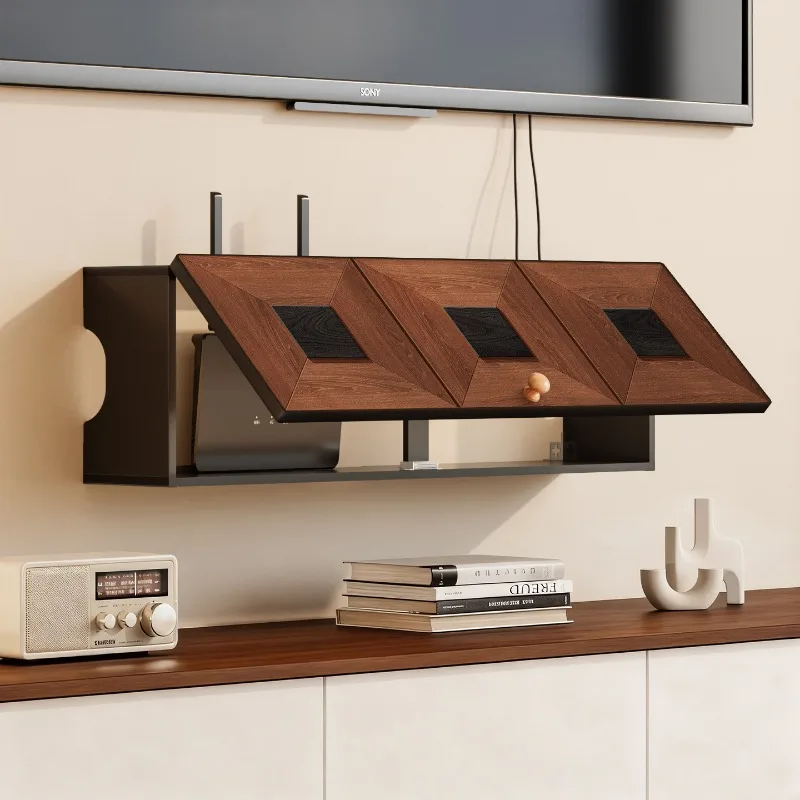 صندوق منظم راوتر واي فاي مع حامل على الحائط، خزانة إدارة الكابلات متعددة الأغراض لـ ModemHome OfficeCord Hider، غطاء مهوية #1