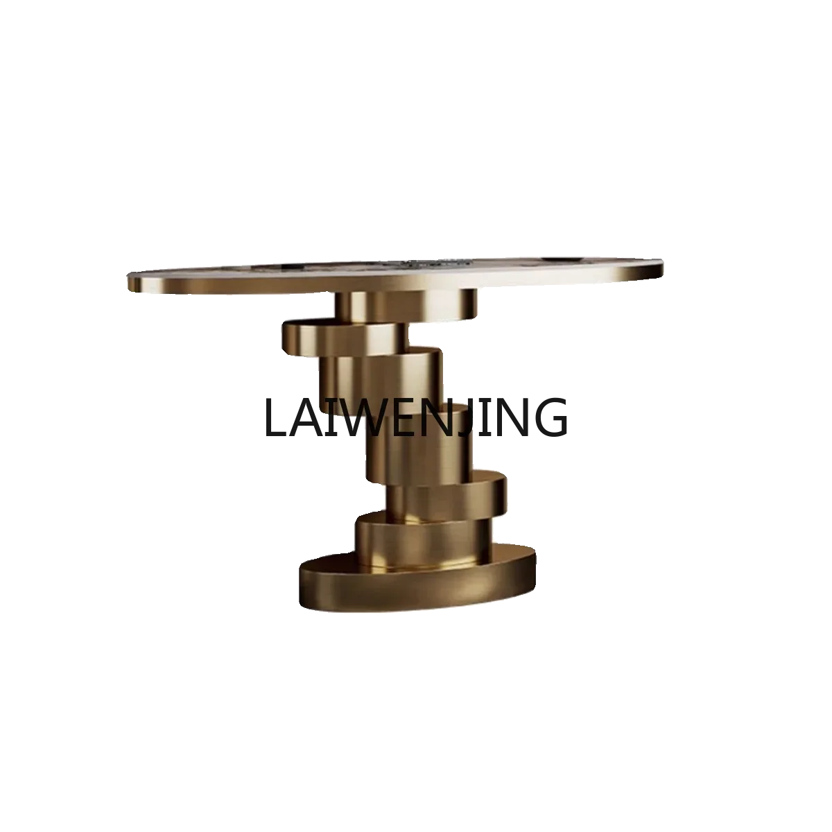 

MJY Italian light luxury style Xuanguantai stainless steel rock slab end view table rack