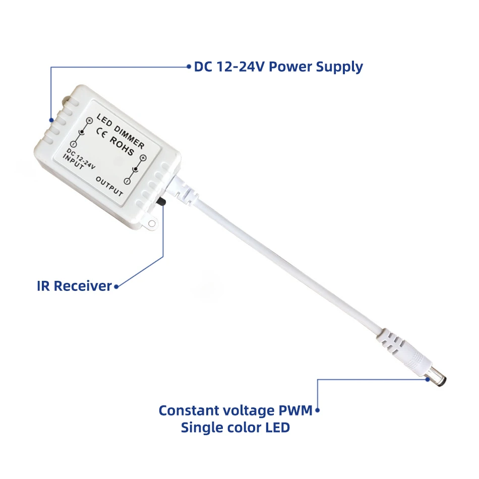 IR 23-Key LED Single Colour Dimmer Controller Wireless Remote Timing Switch Dimmer DC 12V 24V 6A For 5050 2835 Strip Light Strip