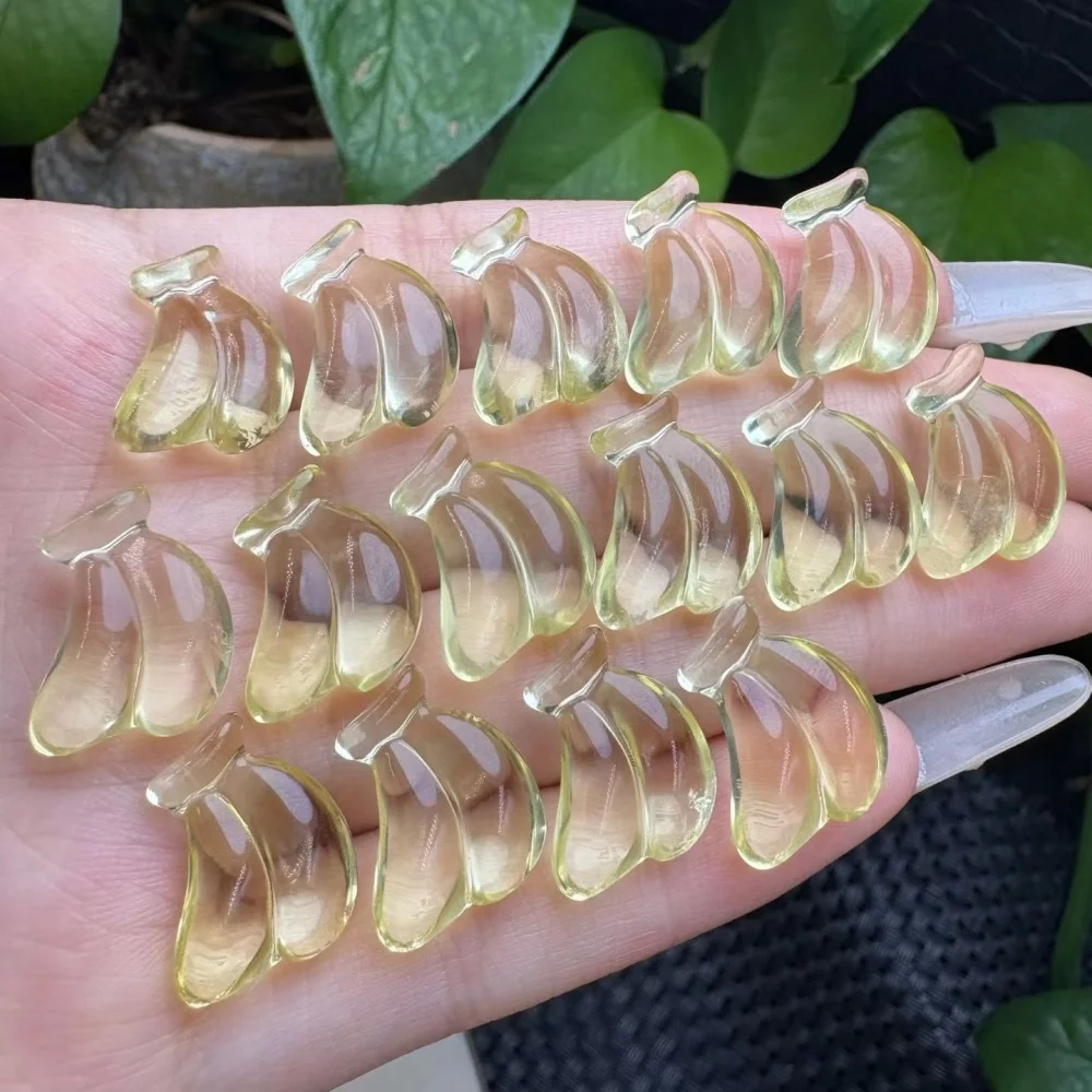 5PCS Natural Citrine Banana Beads Crystal Carving Children Cute Jewelry Healing Holiday Gift 16.5MM