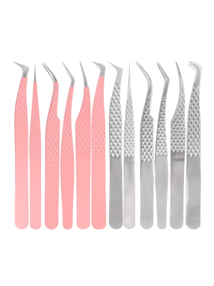 Luxury Eyelash Extension Tweezers Stainless Steel High Precision False Eyelash Applicator Professional Beauty Tool