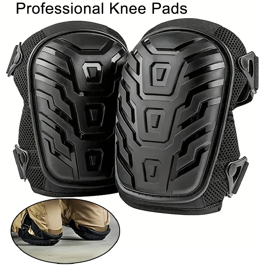 

1 Pair of Professional Knee Pads-Thick Gel Cushion,Double Straps & Adjustable Clips - Perfect for Work,Gardening & Construction