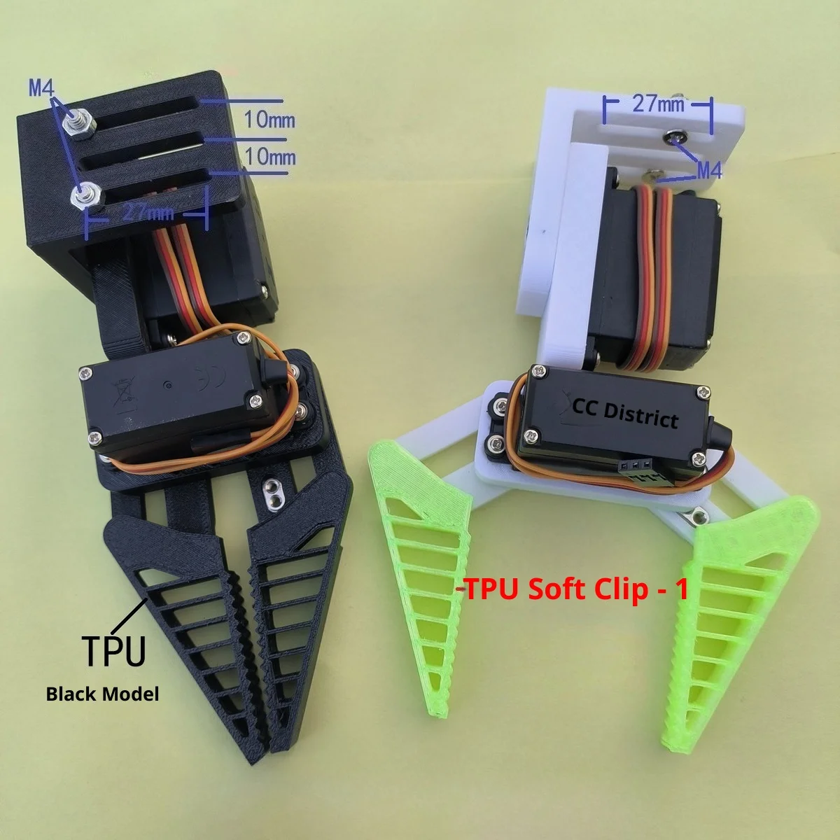 MG996R Two-Axis 1DOF Robotic Arm TPU Flexible Gripper Robotic Hand Holder Robotic Claw DIY Science and Technology Innovation