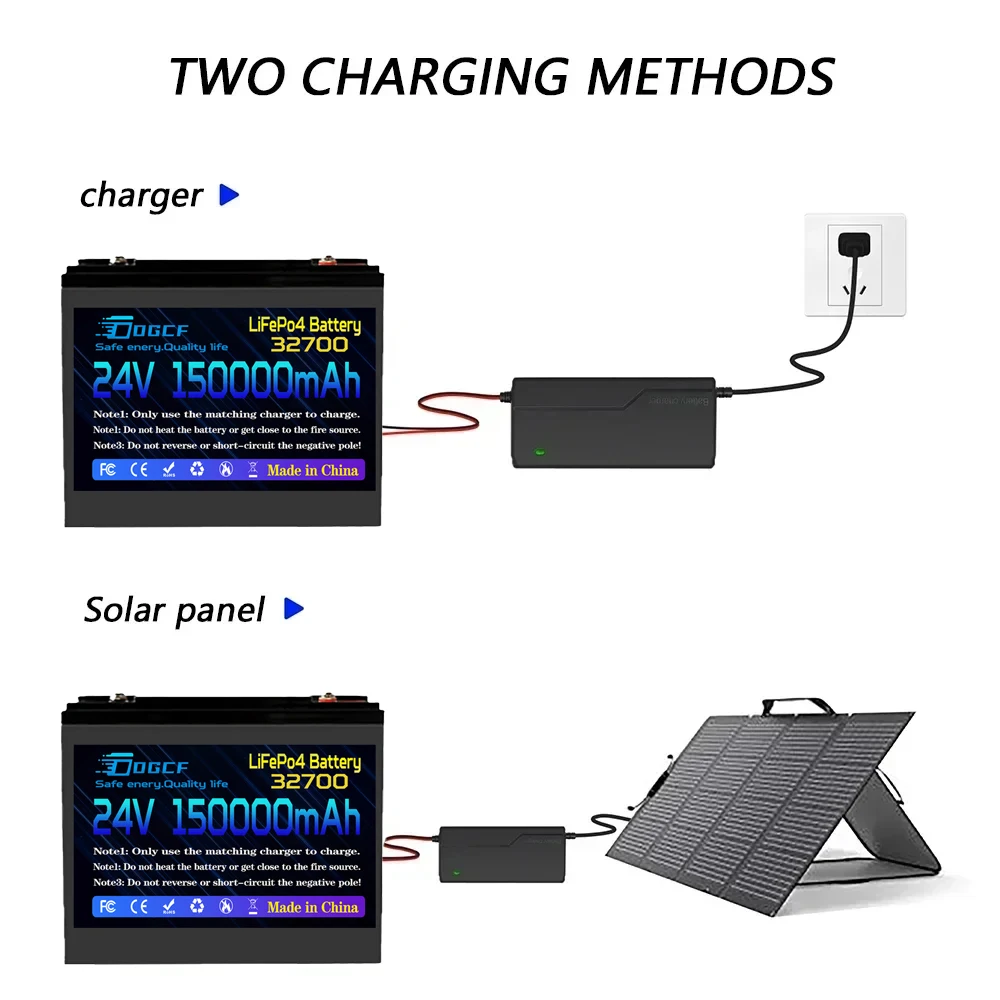 

32700 24V LiFePO4 Battery Built-in 100A BMS RV Rechargeable Lithium Iron Phosphate Solar Power System RV House Trolling Motor
