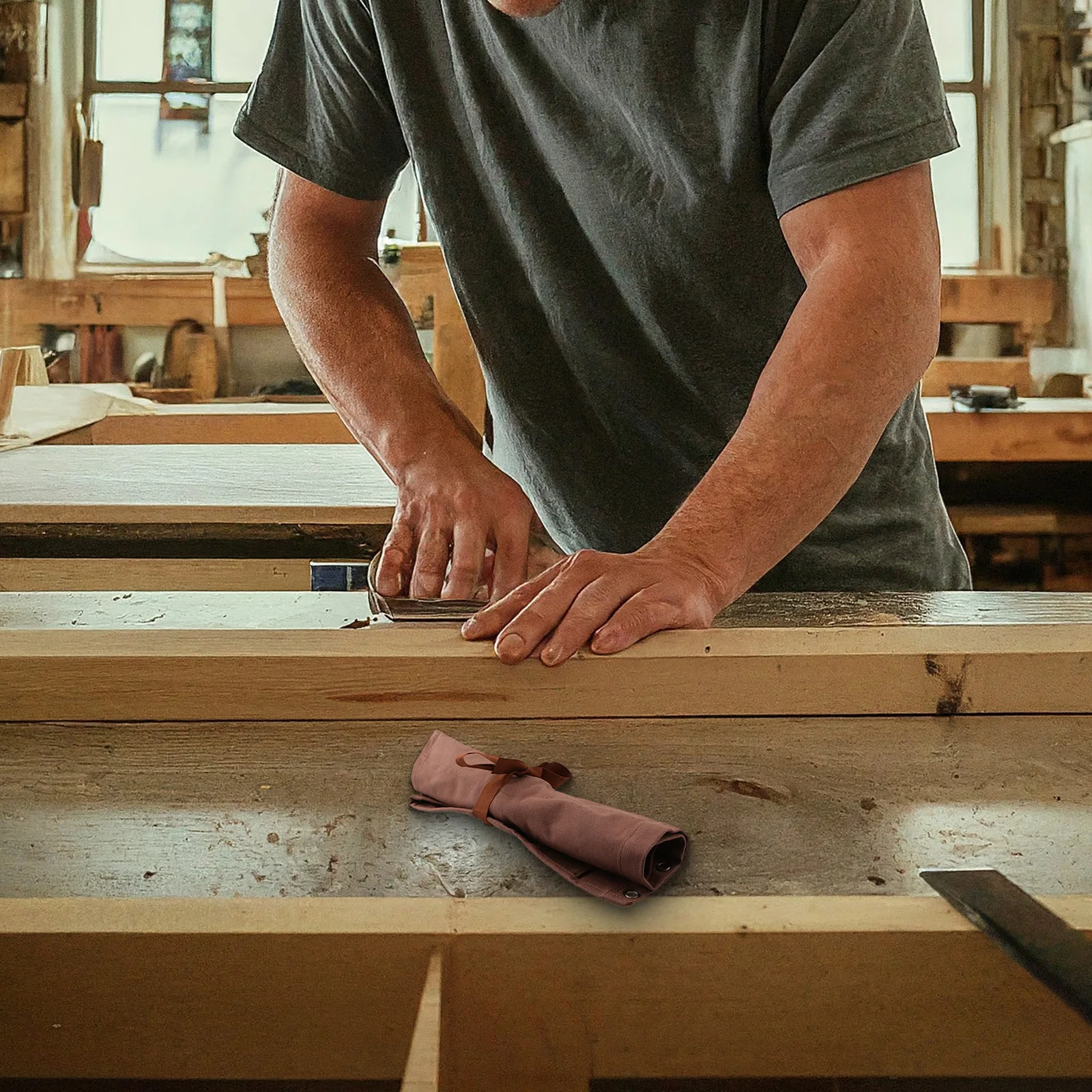 Wrench Storage Bag Waterproof Heavy Duty Waxed Canvas Tools Roll Bag Multi-purpose Spanner With 16 Pockets Storage Bags Tools