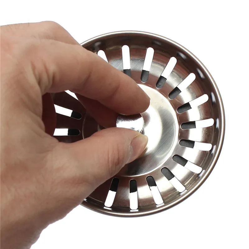 1Pcs Stainless Steel Replacement Strainer 79mm Kitchen Water Basin Sink Drainer Stopper Filter Strainer Leach Basket Waste Plug