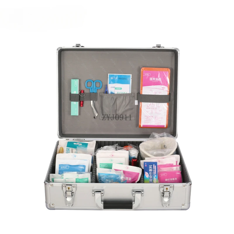 *Safety Production Laboratory Vehicle First Aid Kit Comprehensive Emergency Kit Outpatient Box ABH-S005A Aluminum