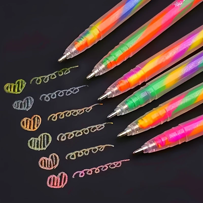Neon-Gelstift-Set, 1,2 mm Glitzertinte, lebendige Farben gemischt, zum Zeichnen und Ausmalen, glattes Schreiben, geeignet für Journaling, Grußkarten, DIY-Bastelarbeiten, Scrapbooking und Malkreation