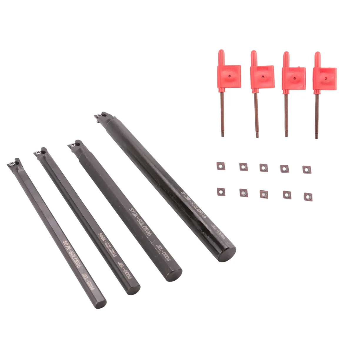 ABIY-4 Set Of 7/8/10/12Mm Sclcr Lathe Boring Bar Tool Holder+10Pcs Ccmt 0602 Inserts