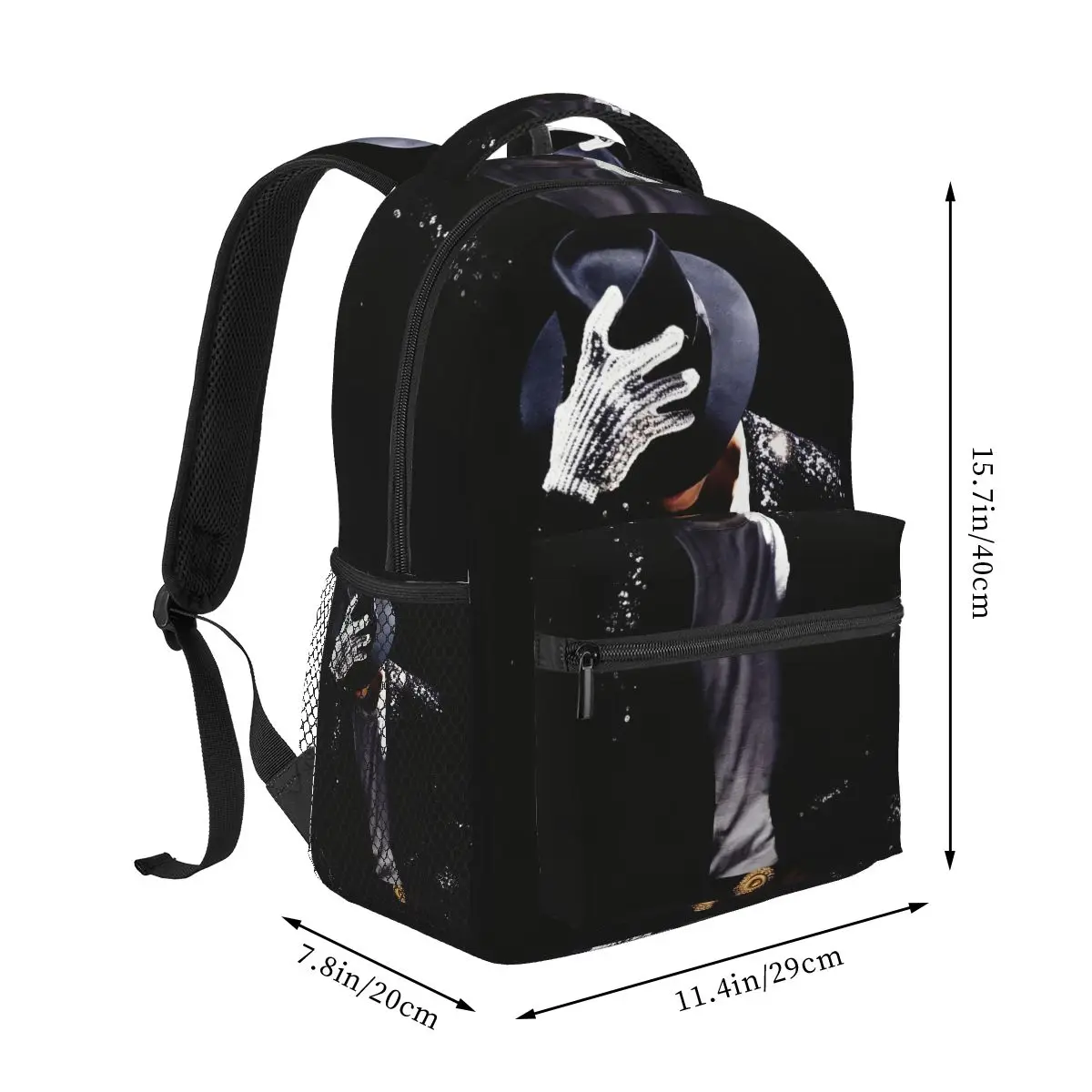 Michael Jackson Print Pattern Student Backpack School Bag Hiking Travel Daypack for Boys Girls Fashion Bookbag Shoulder Bags