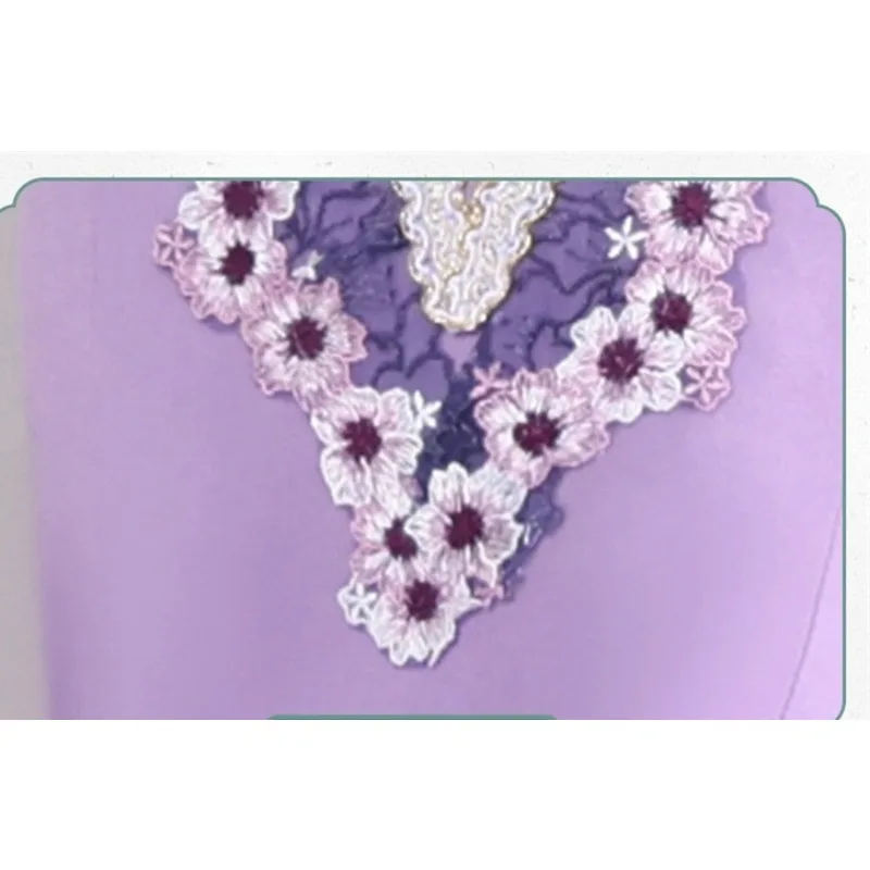 يوم الأطفال فستان رقص الباليه فتاة توتو زي الباليه مسابقة DanceVeil تنورة الضوء الأرجواني تنورة طويلة فستان الباليه للأطفال