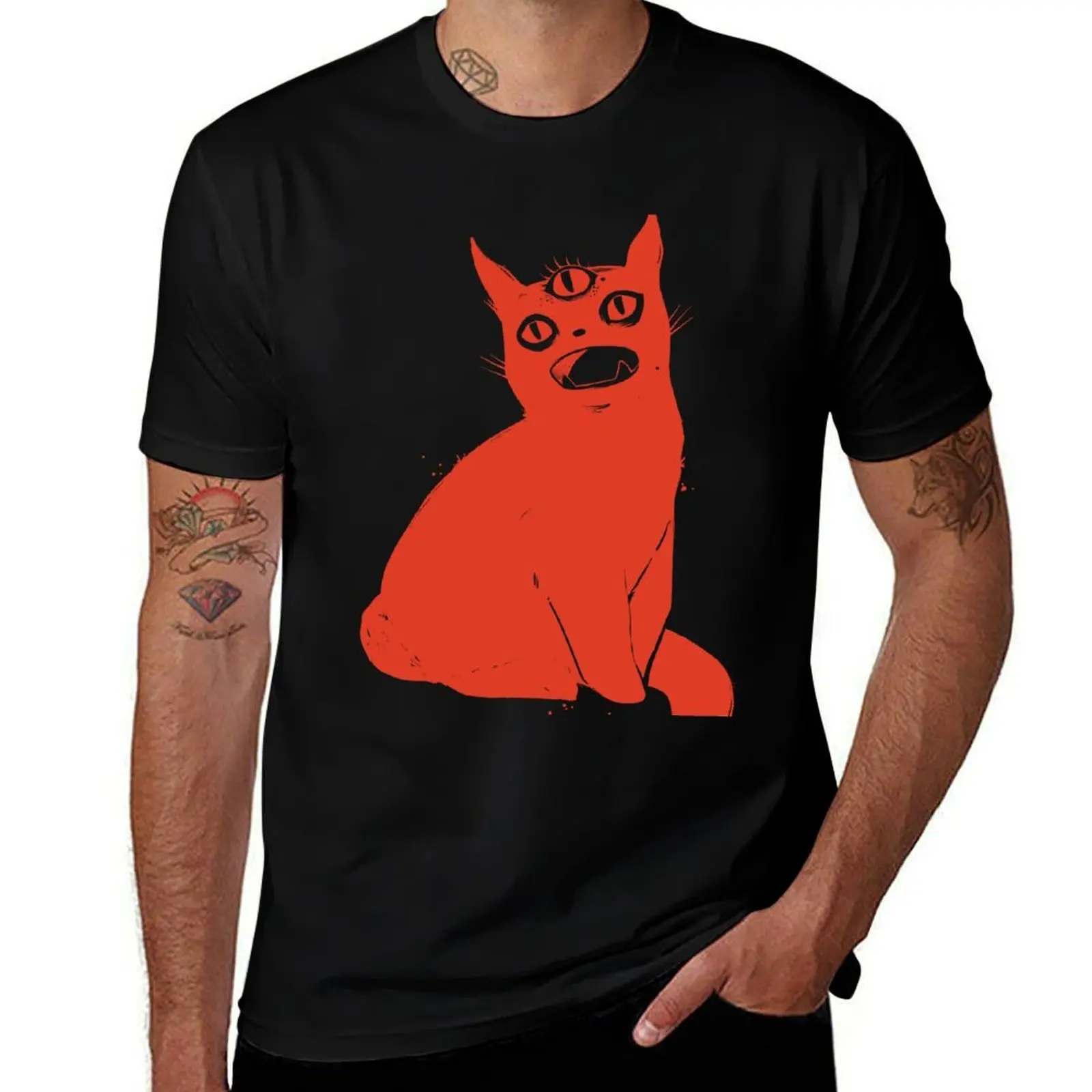 

Red Cat With Third Eye T-Shirt t shirt for man man t shirts graphic T-Shirt