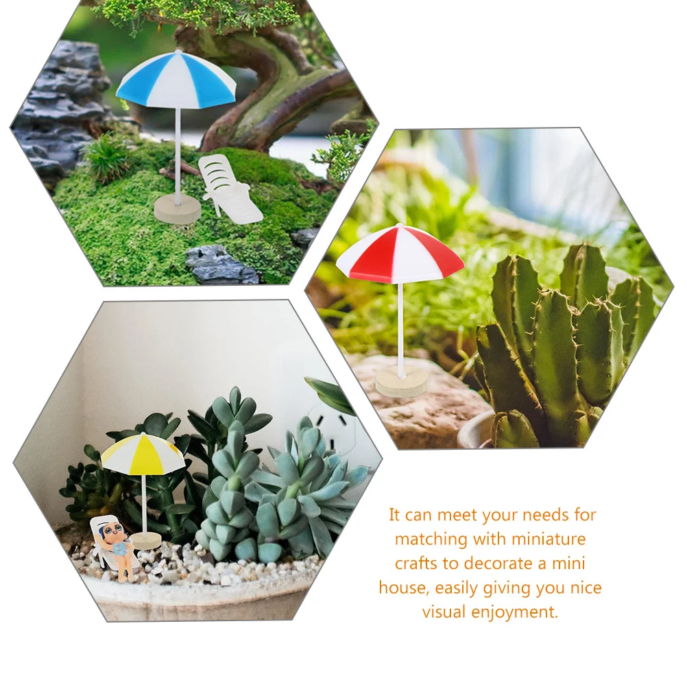 12 stuks Mini Parasols Decor Prachtig Kleurrijk Ontwerp voor Mini Huis Landschapsarchitectuur Ambachtelijke Projecten Realistische Zee Scène