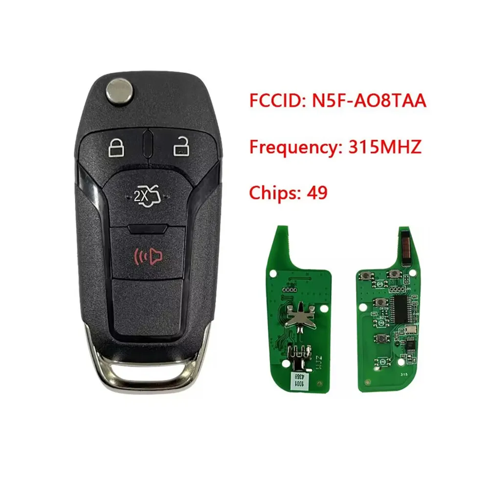 

1pcs 4 Buttons Remote Car Key 315MHZ For Ford F150 F250 F350 EXPLORER 2015-2019 HITAG-PRO 49 CHIP N5F-AO8TAA 3248-A08TAA