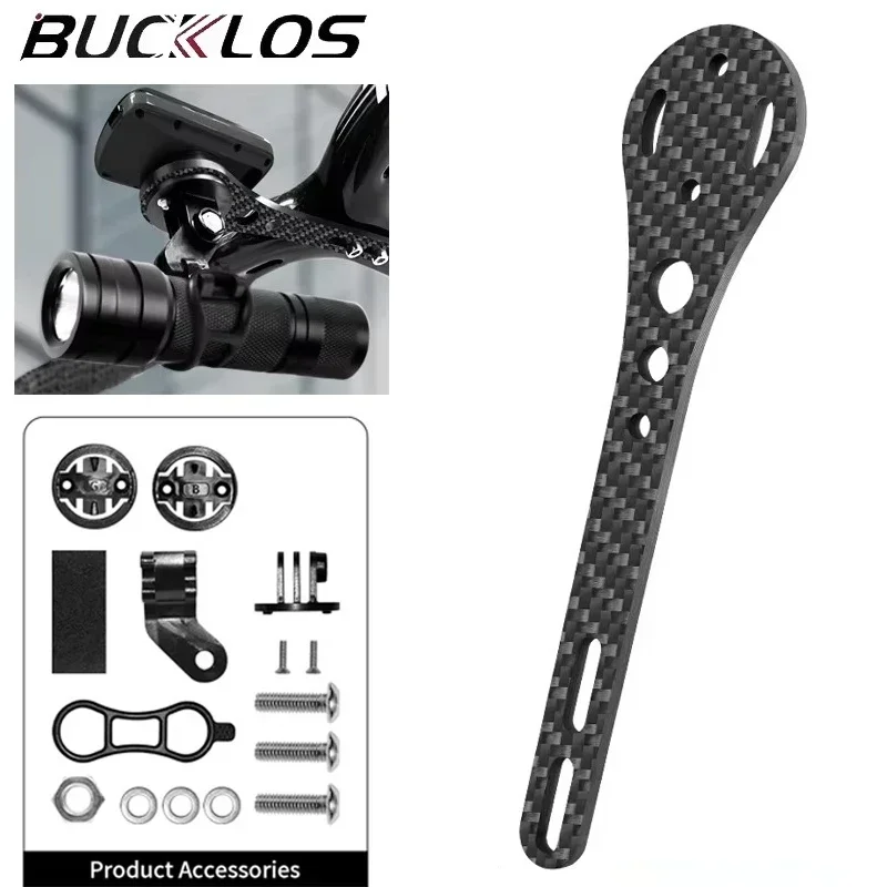 

BUCKLOS Carbon Fiber Bicycle Computer Holder Road Bike Bracket Mount for Garmin/Bryton Speedometer Cycling Stopwatch Light Stand