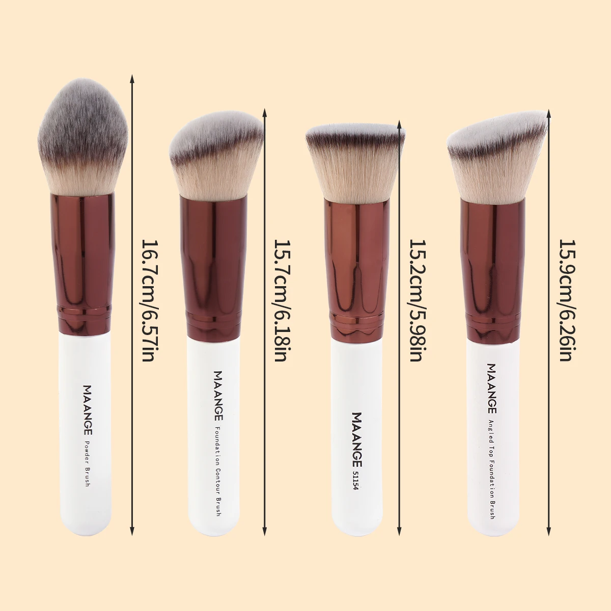 MAANGE 4PCS Professional Makeup Brushes Kit Foundation Concealer Soft Bristles Flawless Beauty Tool Facial Makeup Brush Gift Box