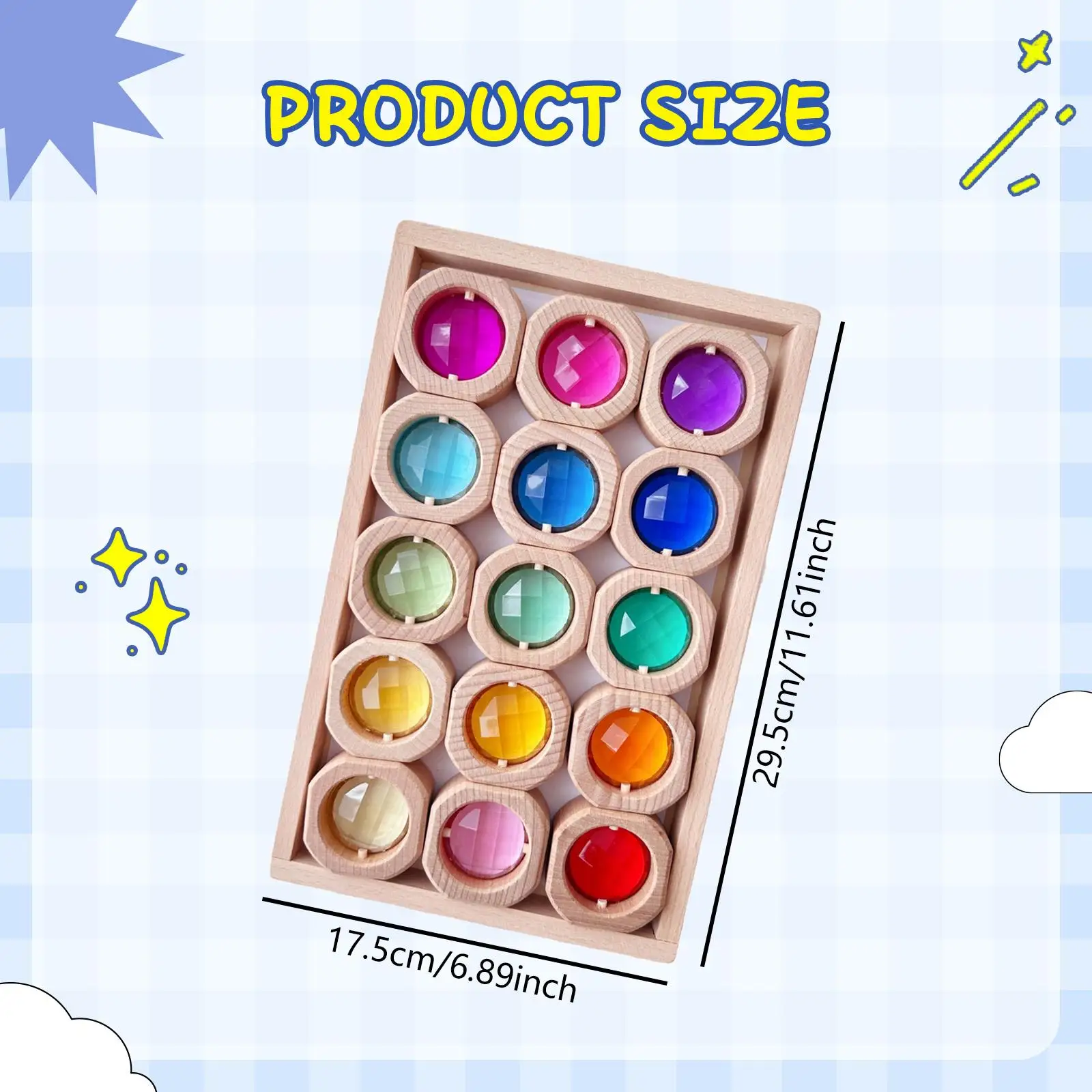 مكعبات بناء قوس قزح مكعبات التراص للأطفال الأولاد والبنات من عمر 3 إلى 6 سنوات