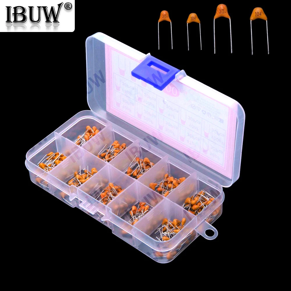 10Value 10PF 20PF 47PF 10PF-100NF Multilayer Ceramic Capacitor Assortment KIT Each 30PCS  56PF 68PF 100PF 1NF 10NF 100NF