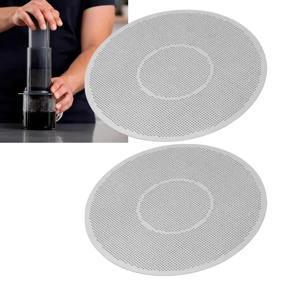 2pcs set 62mm Diameter Disc Coffee Filter Tight Mesh Design Precise Filtration Reusable Coffee Filter Rustproof Easy to Clean