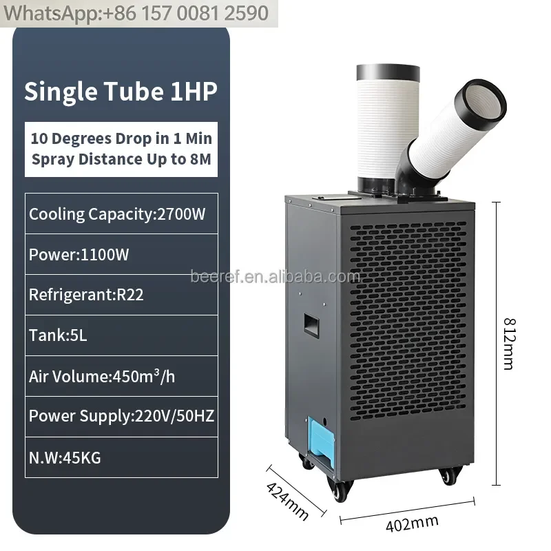 High quality Factory Supply 2700W 9000BTU Industrial Portable Fast Cooling Air Conditioner Explosion Proof for Kitchen Tent