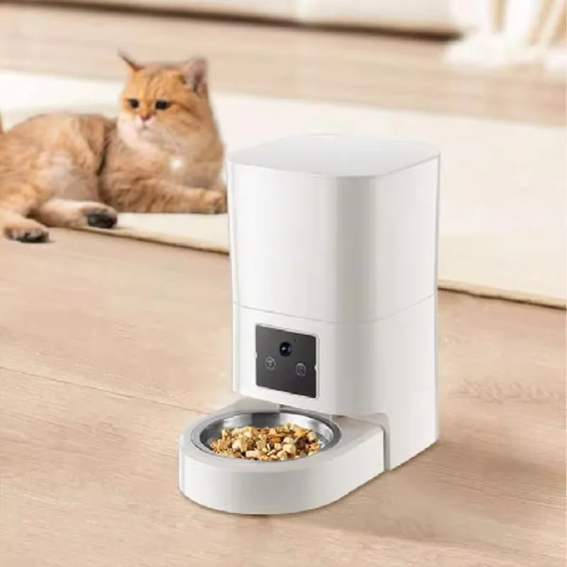 

Smart Automatic Pet Feeder with APP Control, 6L Large Capacity HD Night Vision, Voice Command Food Dispenser for Cats/Dogs