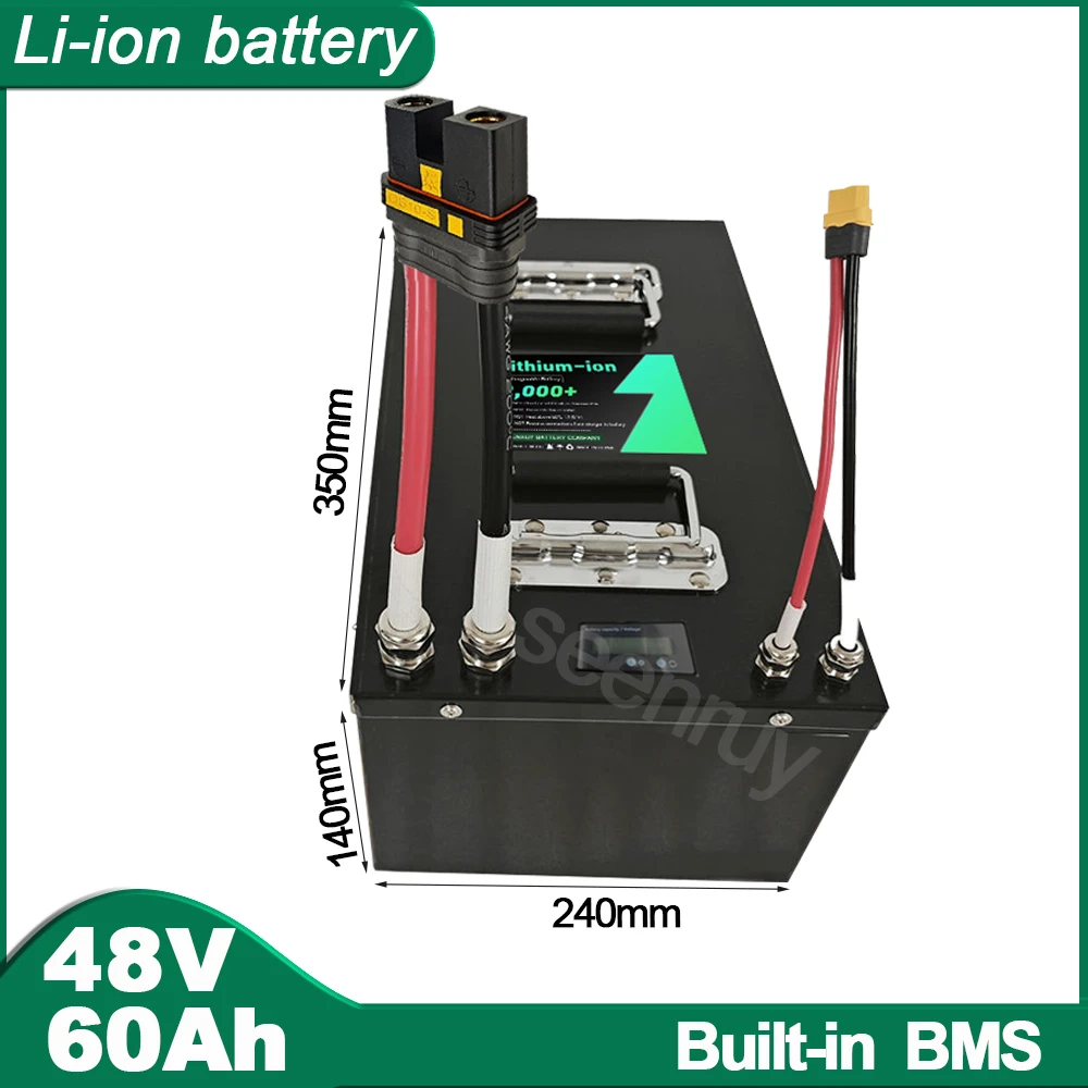 48V 60AH  Li ion Lithium Polymer Battery Perfect For 2000W 3000W 4000W Tricycl Two Wheel Foldable  Electric Motorcycle