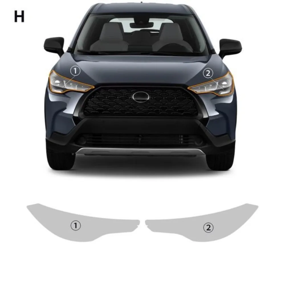 TPU Car Headlight Protective Film For Toyota Corolla Cross 22-24 PPF Transport & Smoke Anti-Scratch Auto External Accessories