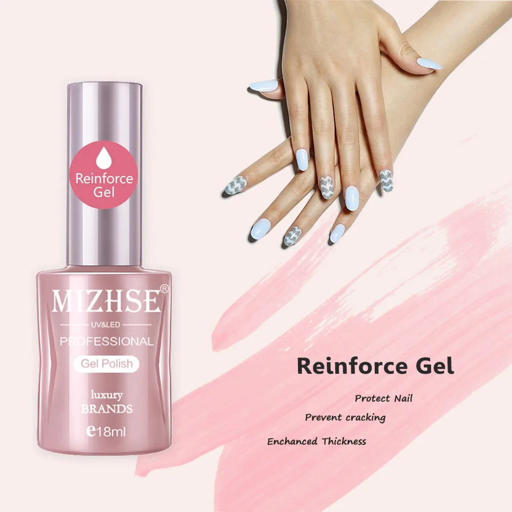 MIZHSE 18ml Base And Top Coat Long Lasting Gel Nail Polish Soak Off UV LED Lamp Gel Matte Top Coat Nail Art Manicure Gel Varnish