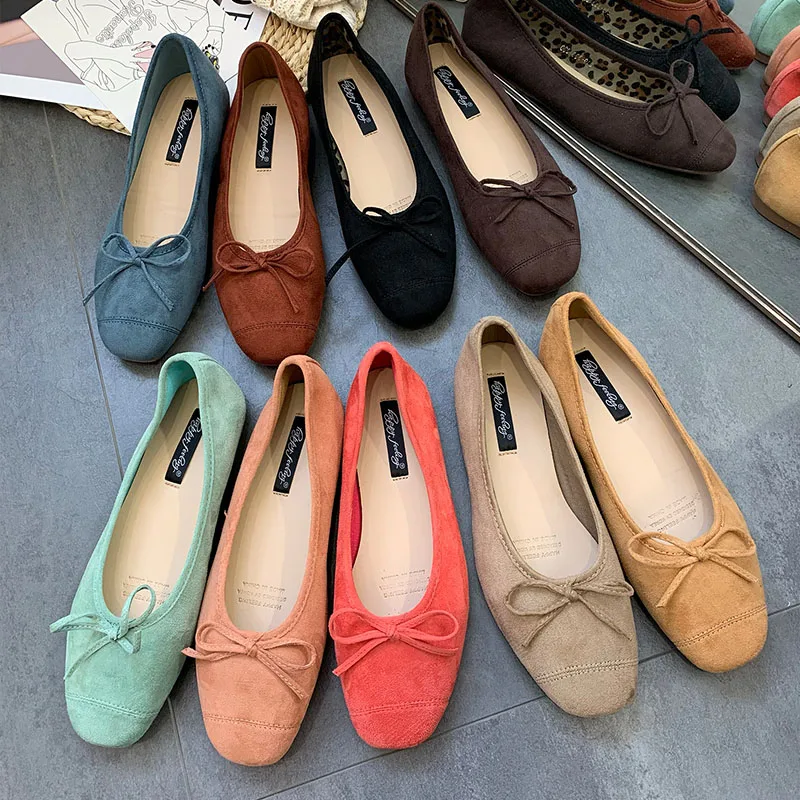 Modische flache Damenschuhe, Ballerinas, neue Frühlings- und Herbstkollektion, weiche Slip-On-Schuhe für Damen, Schmetterlingsknoten, flache Damenschuhe. – Detail 1
