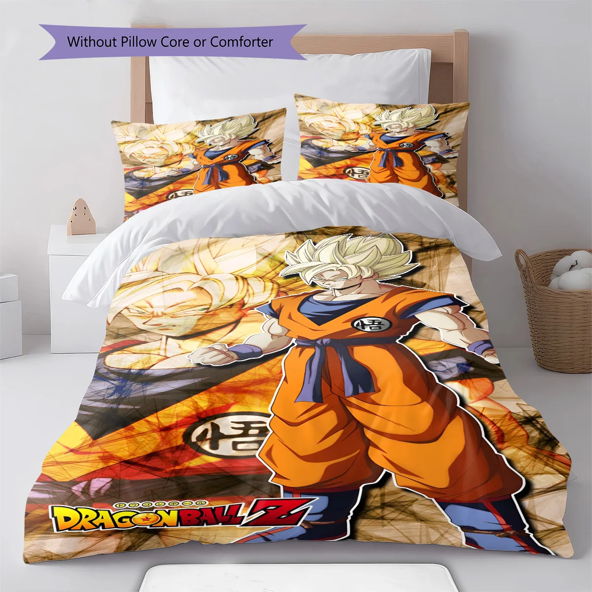 Dragon Ball Flying Pose Bedding Set Anime Duvet Cover Polyester Soft Comforter Set -QJY