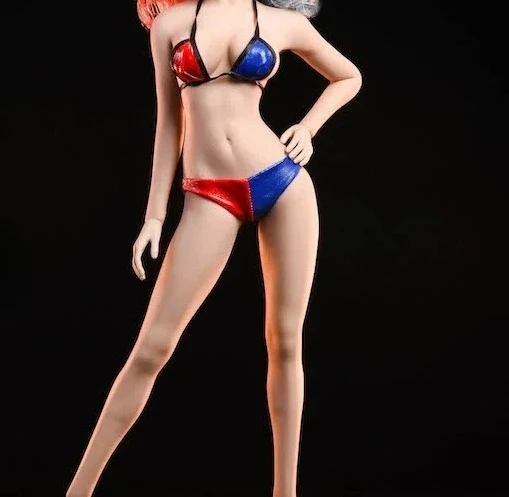 Bikini rojo y azul a escala 1/6 para mujer, ropa interior, calzoncillos, traje de baño, modelo para 12 pulgadas, accesorios, figuras de acción
