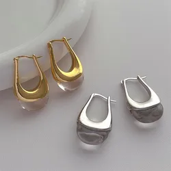 Korean French Vintage Style Bag Earrings Niche Design Sense Crystal With Women Accessories Gift