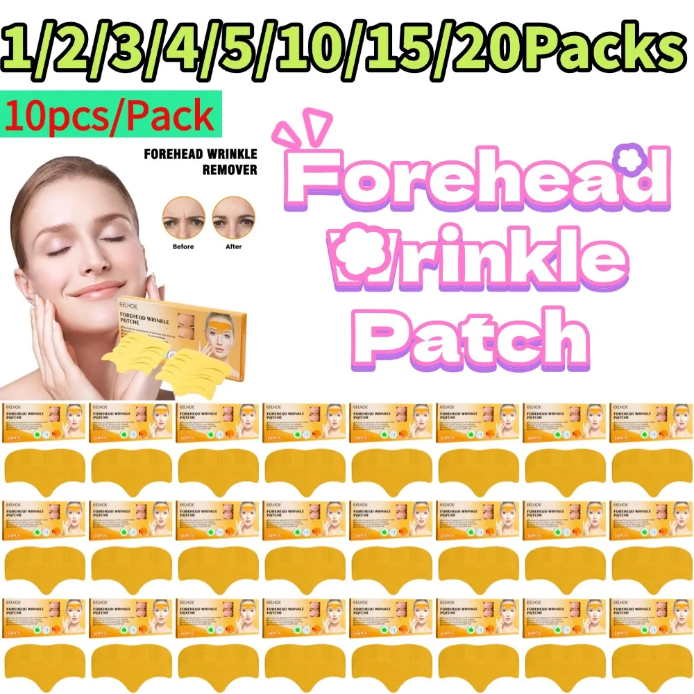 1-20packs Forehead Wrinkle Patch Lightening Forehead Wrinkle Gel Patch Hydrolyzed Collagen Firming Mask Facial Skincare Stickers