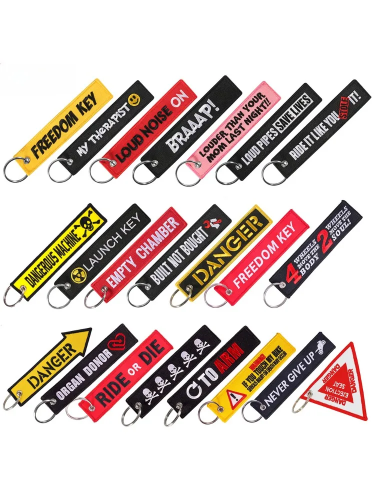 Chaveiro bordado para homens e mulheres, chaveiro de motocicleta elegante, homens reais como curvas,