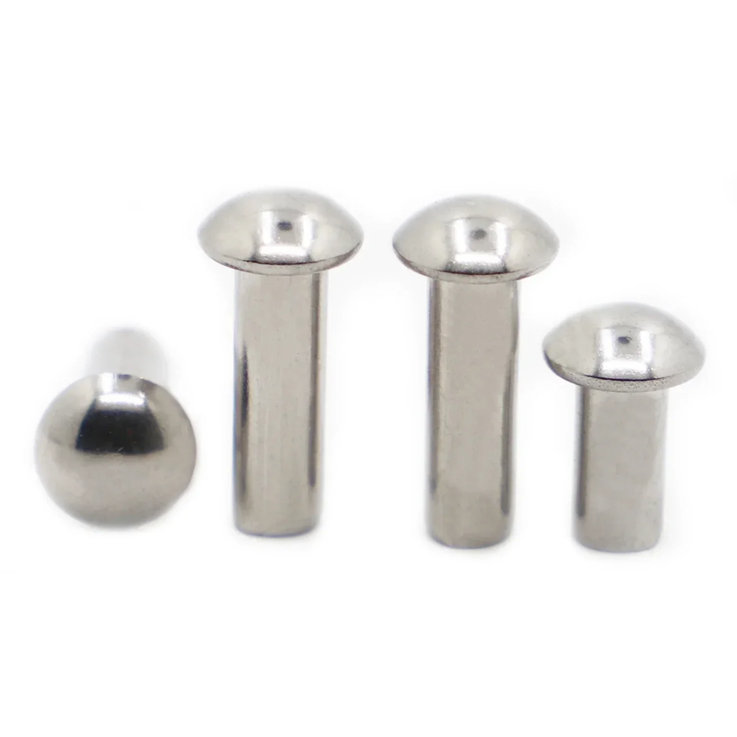 M0,8 M1 M1,2 M1,4 M1,6 M2 M2,5 M3 M4 M5 M6 304 A2-70 Edelstahl Knopf Rundkopf Vollniet Selbststeckend GB867 5-50 Stück – Detail 3