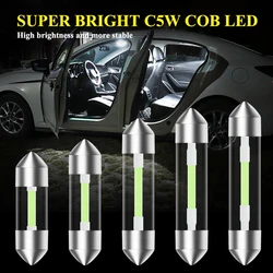 2/10 PCS Car C5W LED 28/31/36/39/41MM C10W COB Canbus Error Free License Plate Car Interior reading light indoor lamp White 12V