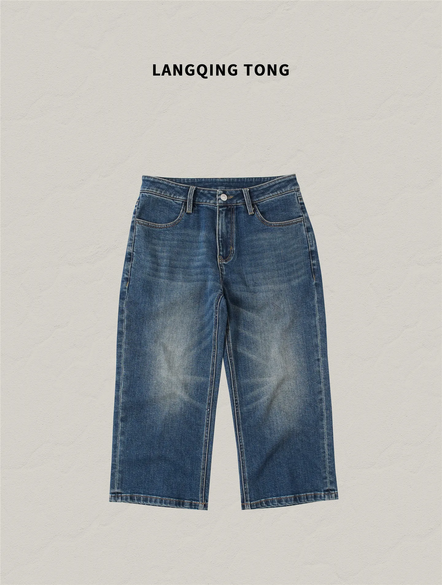 

Синие эластичные джинсы прямого кроя для женщин, свободные брюки длиной семь футов, осенняя одежда, маленький размер, повседневные хлопковые джинсовые брюки