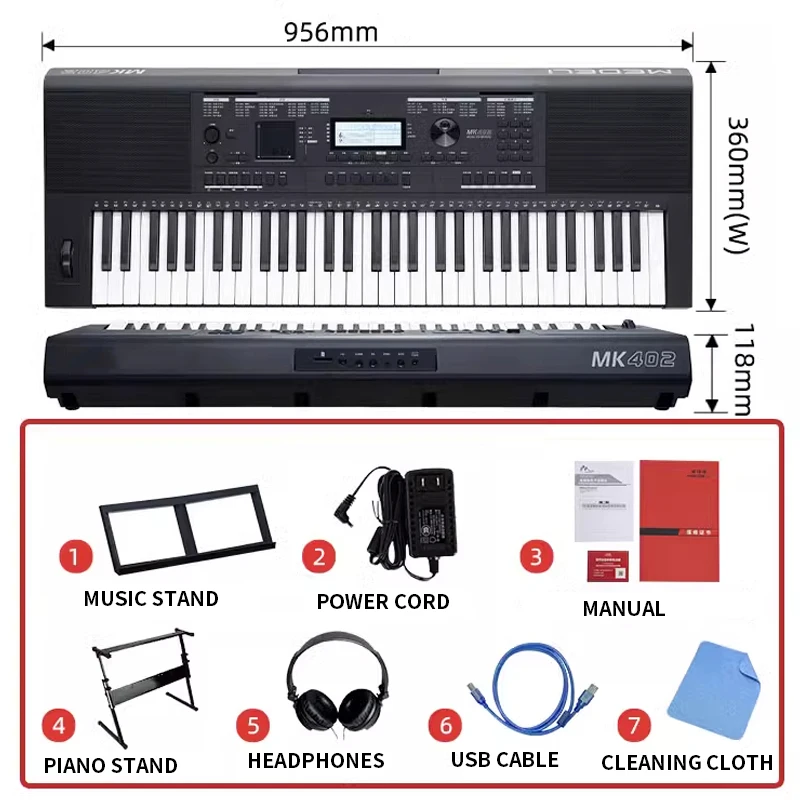 

MK402 Electronic keyboard, Professional music arrangement, 61-key electronic keyboard, DJ sampling keyboard